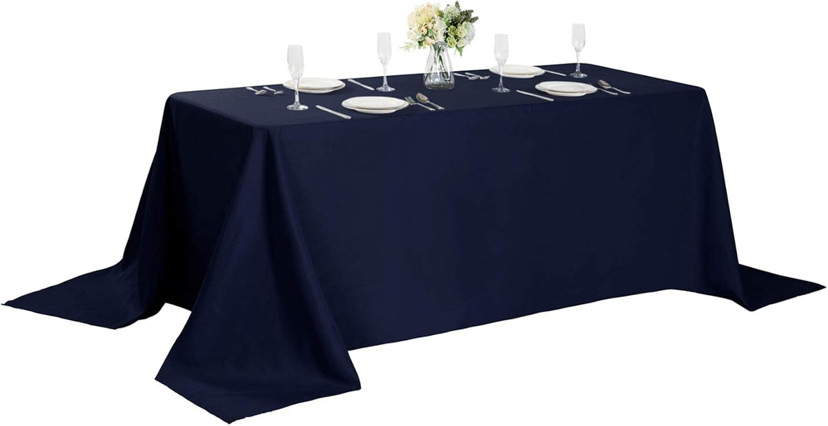 Rectangle Tablecloth 90x156 inch Washable Polyester Fabric Table Cloth for Wedding Party Dining