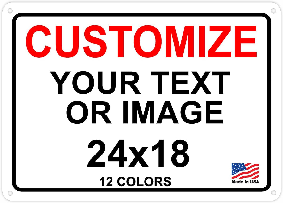 AV Grafx Custom Metal Signs, Aluminum, 24x18, Border, Modern, Professional, Customizable, Durable