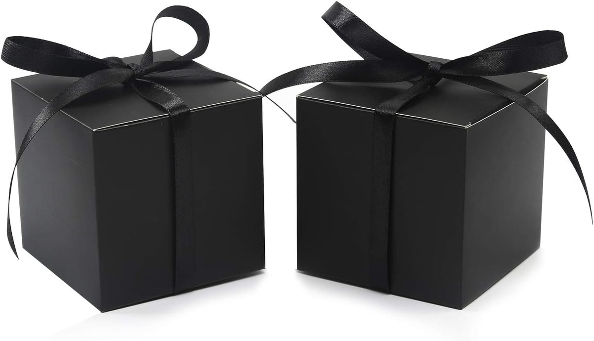 COTOPHER 60pcs Small Gift Boxes, Favor Boxes 2x2x2 inches Paper Gift Boxes with Ribbons Candy Box