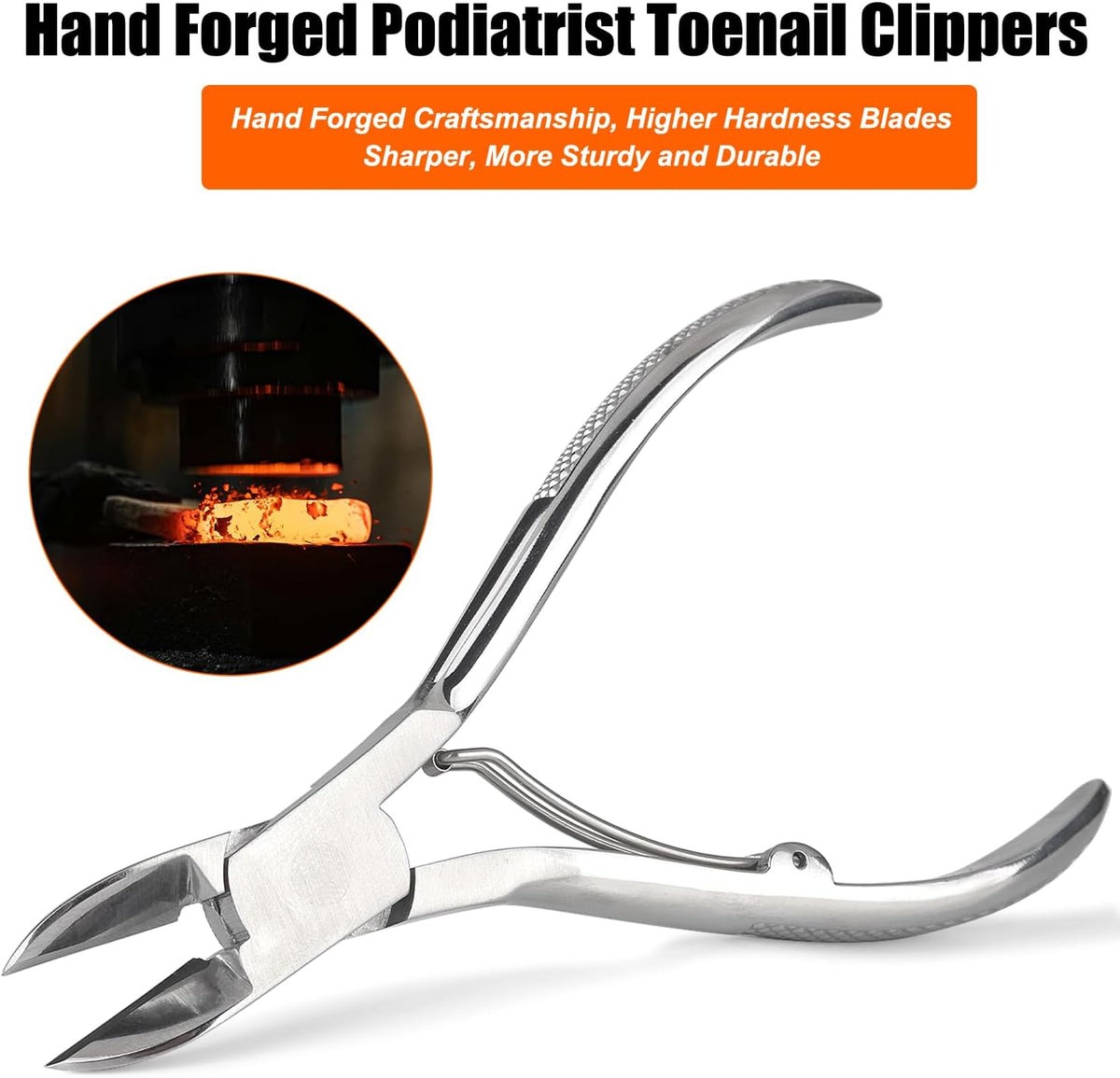 Podiatrist Toenail Clippers, Super Sharp and Wear-resistant Toe Nail Cutters for Thick and Ingrown