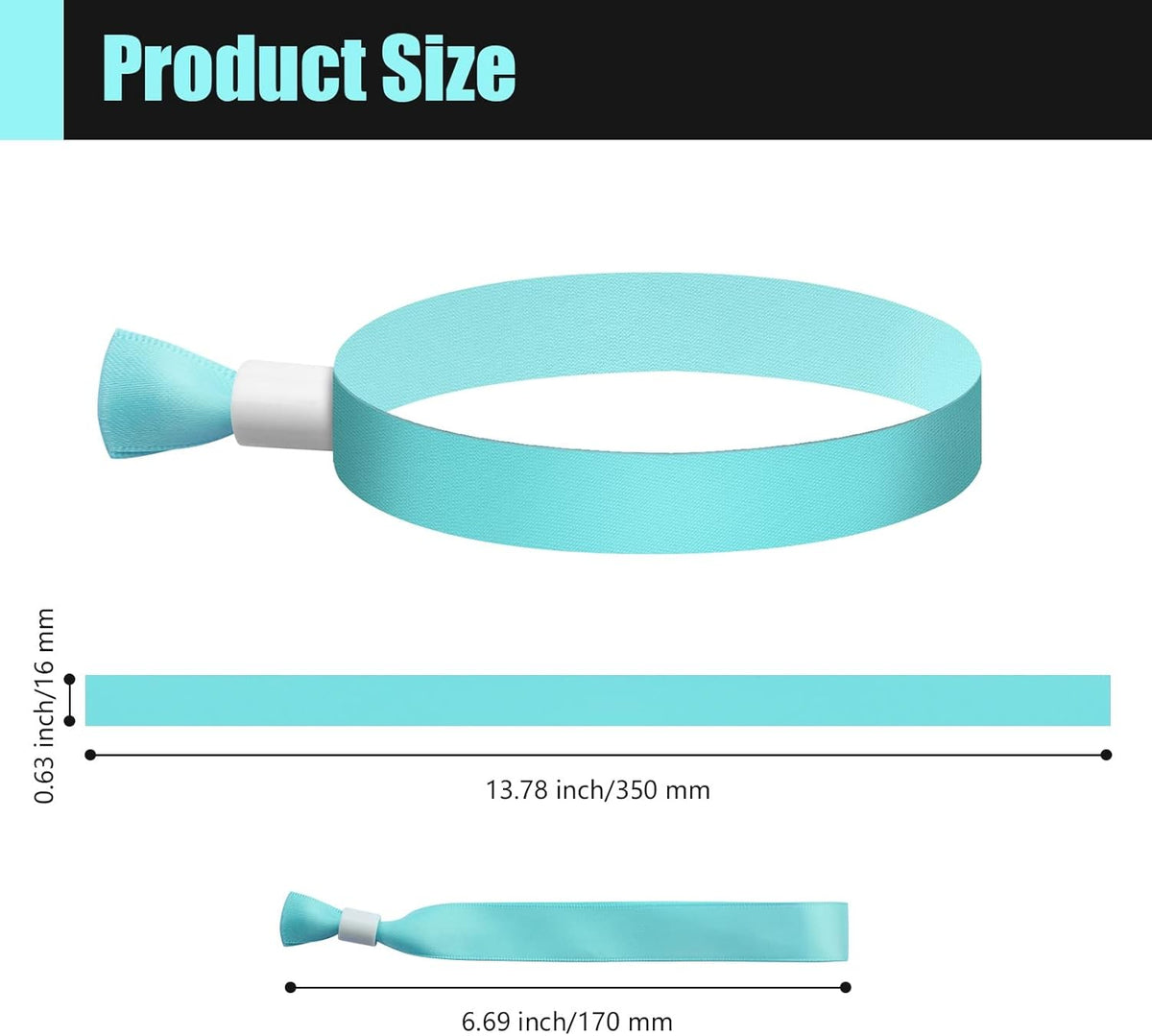 100 Pcs Cloth Event Wristbands, Event Wristbands, Colored Wrist Bands for Events, for Lightweight
