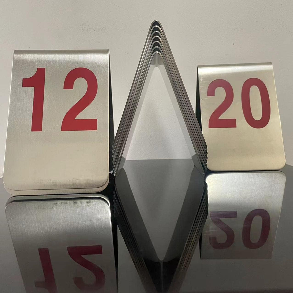 Metal Place Cards Stackable Tent Style Table Numbers,Place Card Holders for TRPG Wedding Party