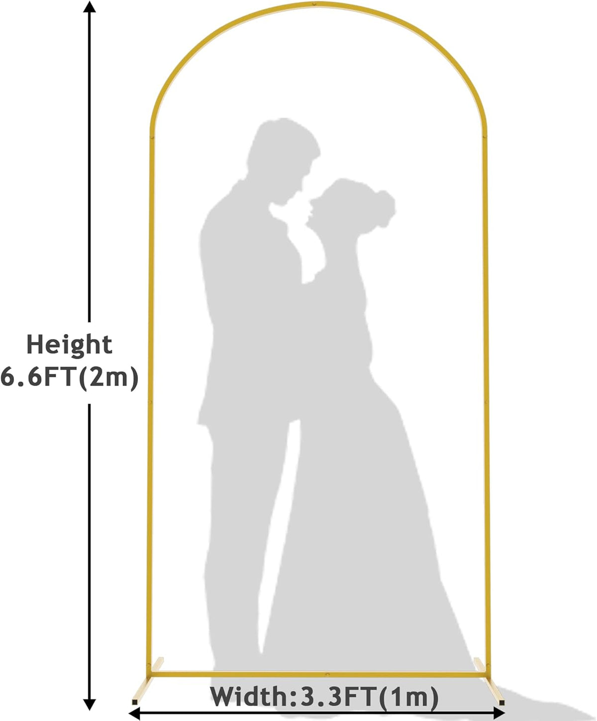 Wokceer 6.6 FT Wedding Arch Backdrop Stand Gold Metal Chiara Backdrop Stand for Wedding Ceremony
