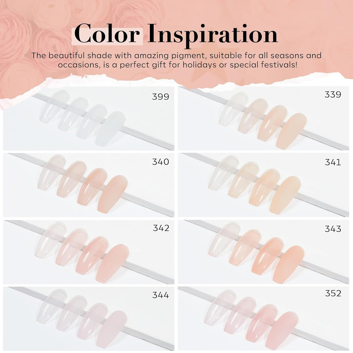 AZUREBEAUTY Dip Powder Nail Kit, Jelly Translucent Milky White Sheer Pink Nude Neutral Clear 8