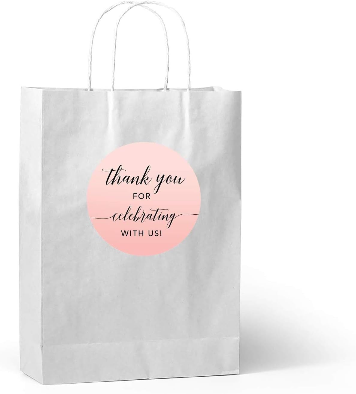 Andaz Press Blush Pink Rose Elegant Party Collection, Round Circle Label Stickers, Thank You for