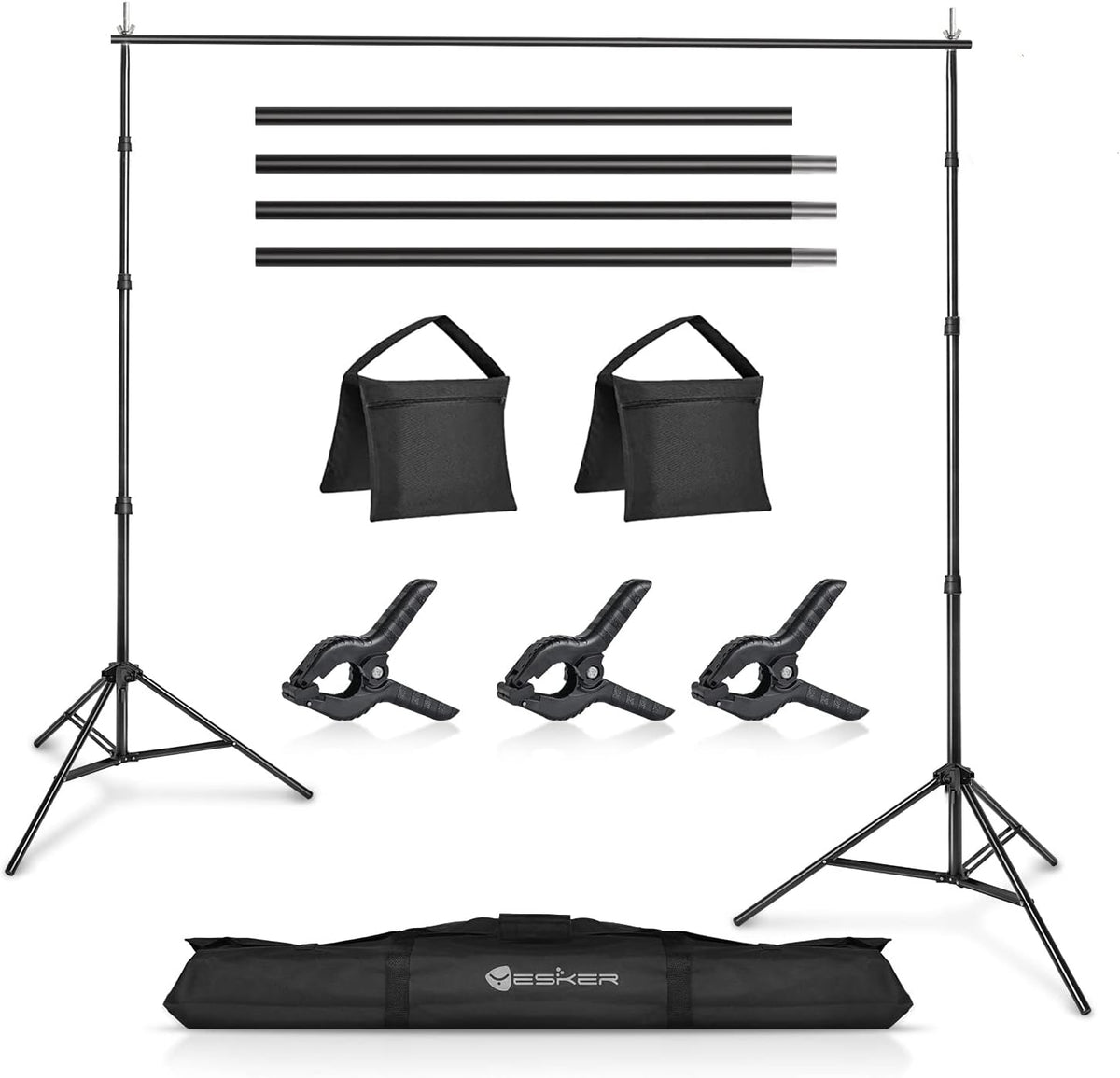 Yesker 10 X 10 ft Photo Video Studio Background Support Stand, Adjustable Heavy Duty Photography