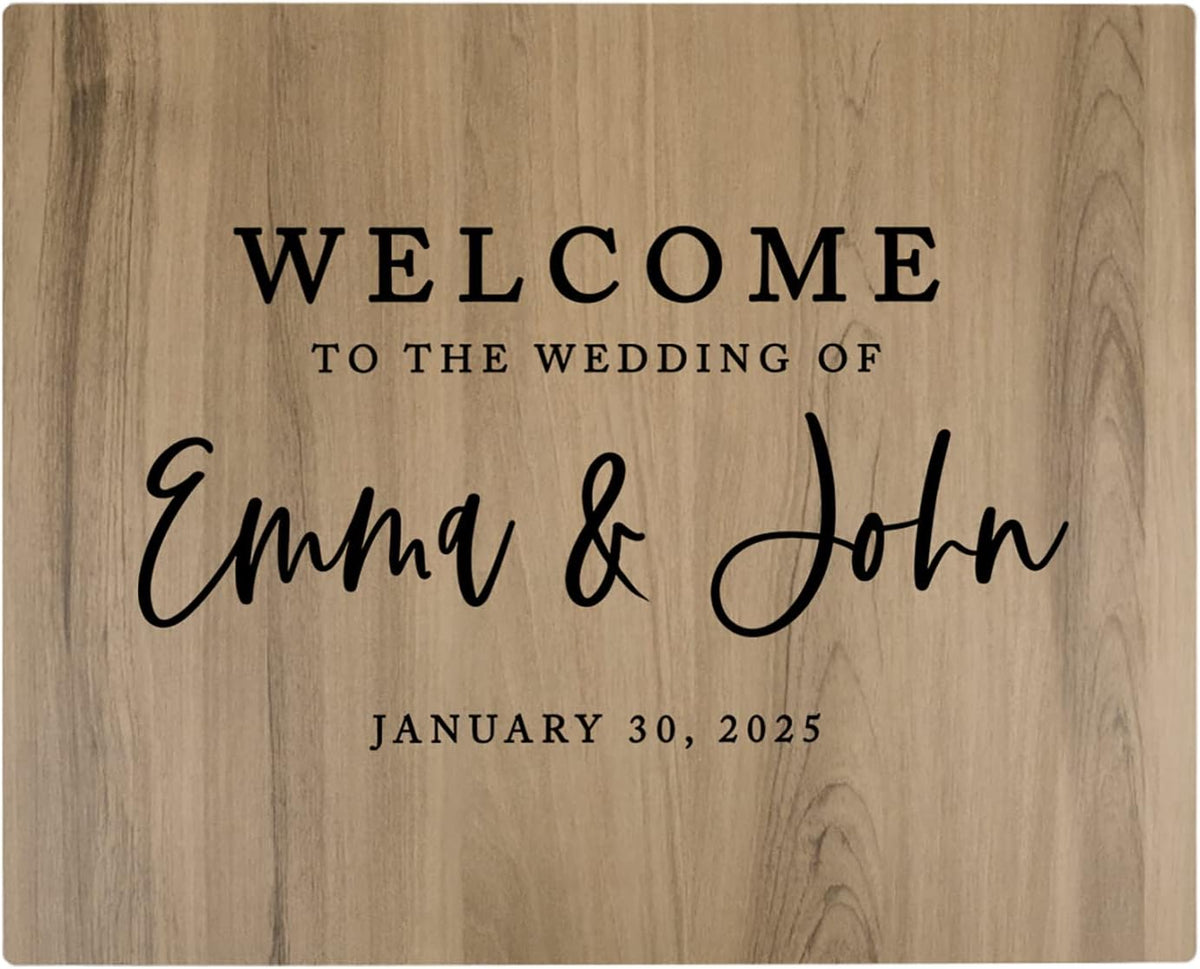 Andaz Press Large Wooden Welcome Sign for Wedding, Rustic Welcome Sign, 16" x 20" Custom Names &