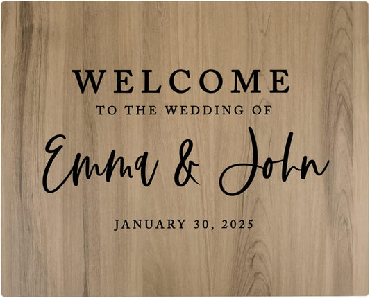 Andaz Press Large Wooden Welcome Sign for Wedding, Rustic Welcome Sign, 16" x 20" Custom Names &