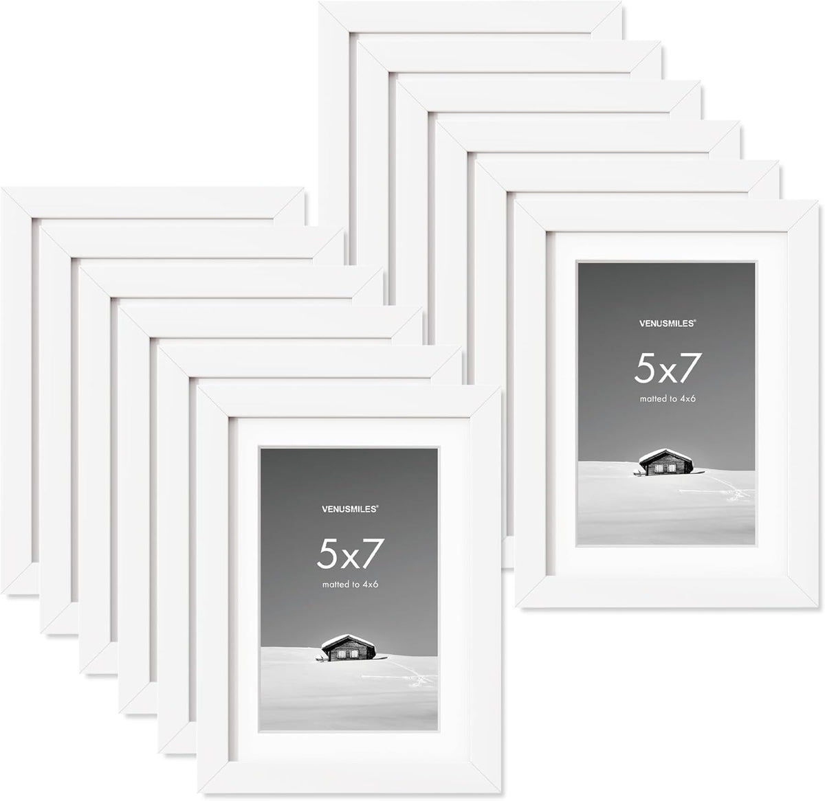 5x7 inch Picture Frame, 5x7 Photo Frames with 4x6 Removable Mat - High Definition Plexiglass