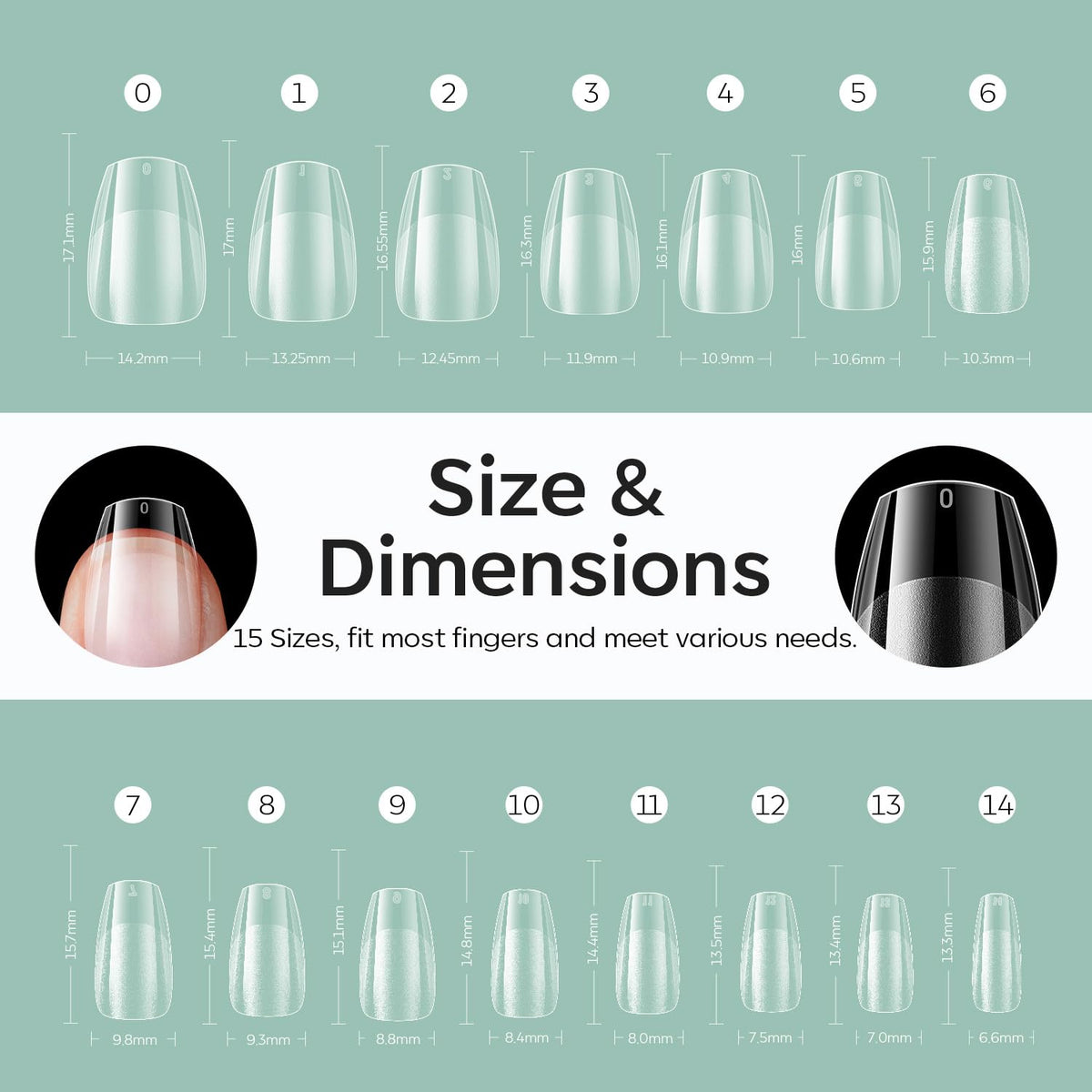 Modelones Extra Short Coffin Fake Nail Tips - 510Pcs Gel Tips Pre-shaped Half Matte Full Cover