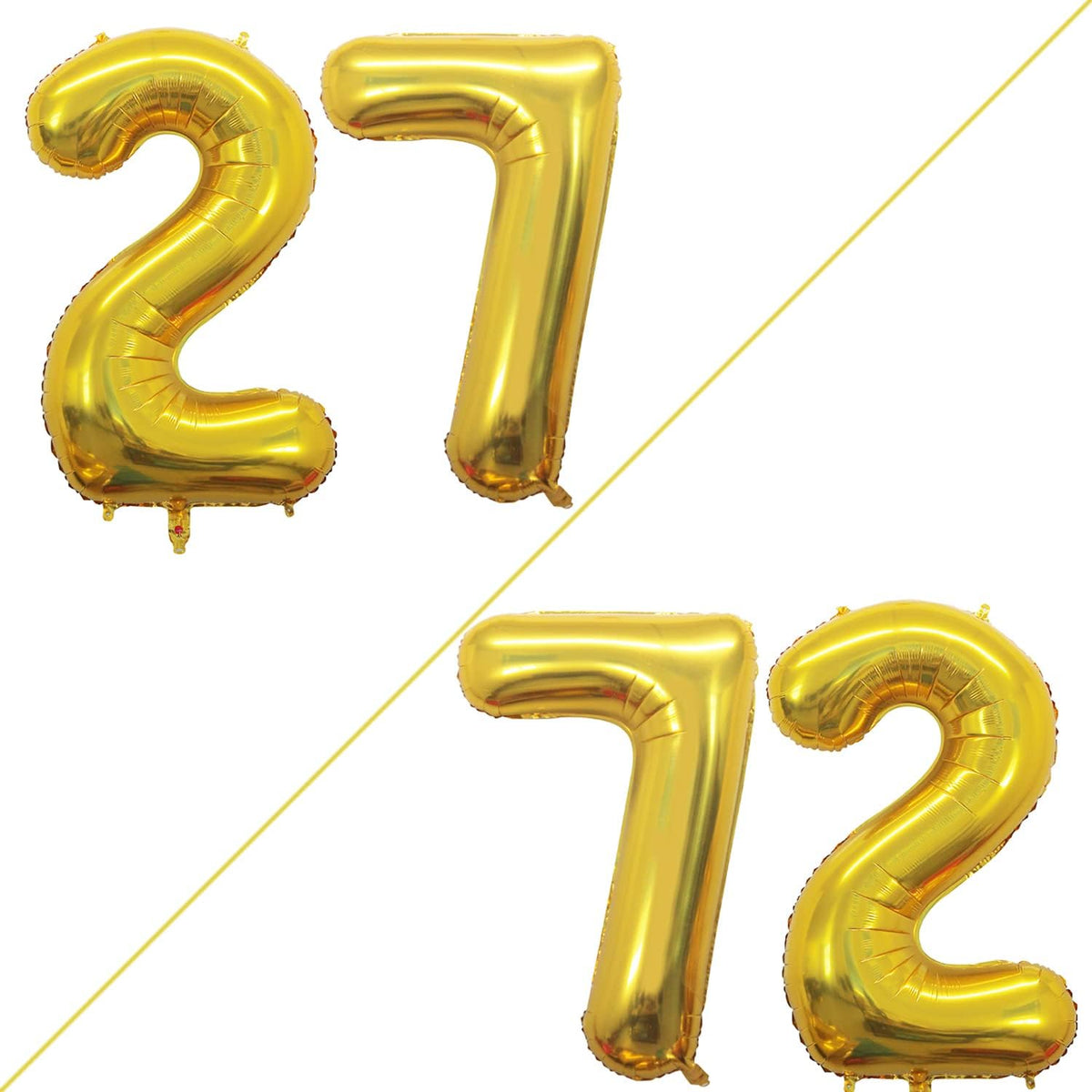 GOER Number 27 Balloons for 27th Birthday Party Decorations,42 Inch Jumbo Foil Helium 72 Balloons