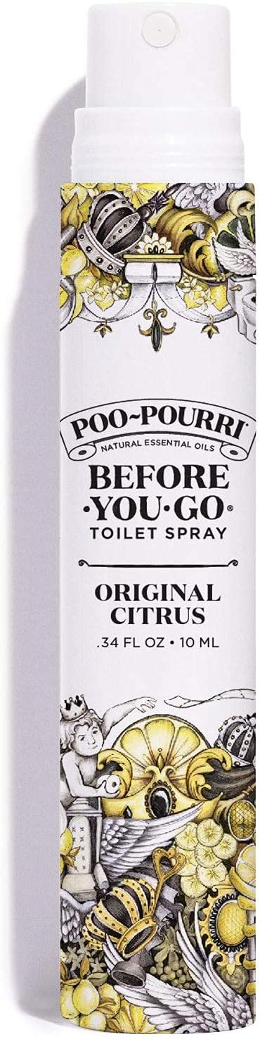 Poo-Pourri Before-You-Go In a Pinch Toilet Spray, Travel Essentials, Original Citrus .34 Fl Oz, Up