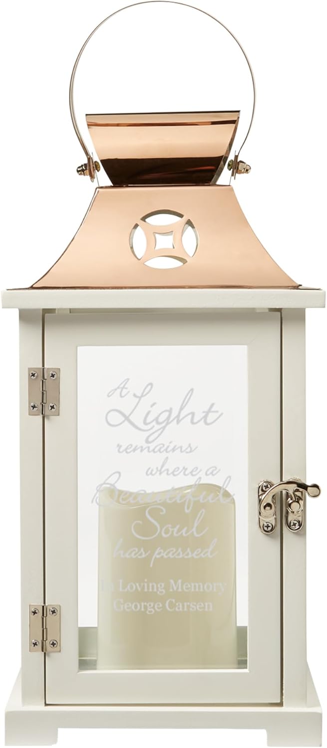 Let's Make Memories Personalized Memorial Lantern - Sympathy - Condolences - LED Candle - Automatic