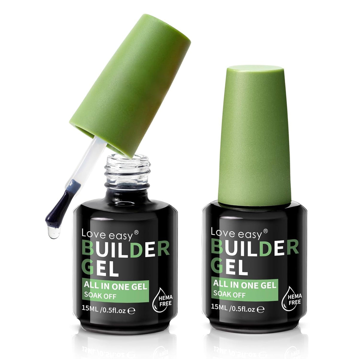 Builder Gel for Nails, 2 Pack Crystal Clear Soft Polish Fast Self-leveling Apex Strength Thickness