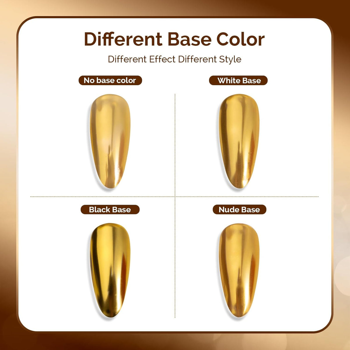 MelodySusie Gold Chrome Nail Powder for Gel Nails,Metallic Mirror Effect Pigment Stylish and