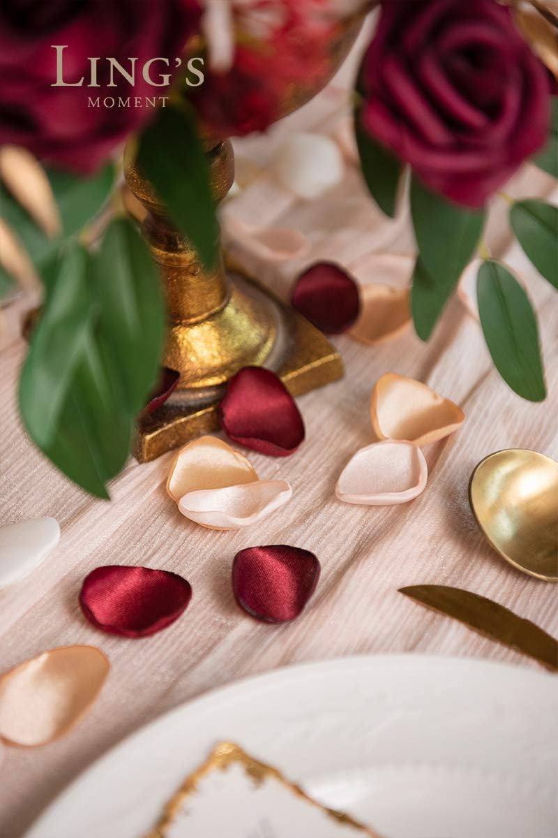 Ling's moment Rose Petals, Silk Flower Petals for Wedding/Aisle/Flower Girl Baskets/Table