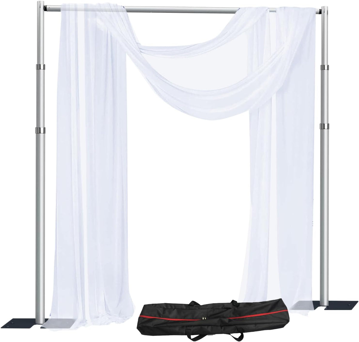 SLOW DOLPHIN 10x 10ft Pipe and Drap Backdrop Stand Kit,Heavy Duty Adjustable Frame Backdrop Stand