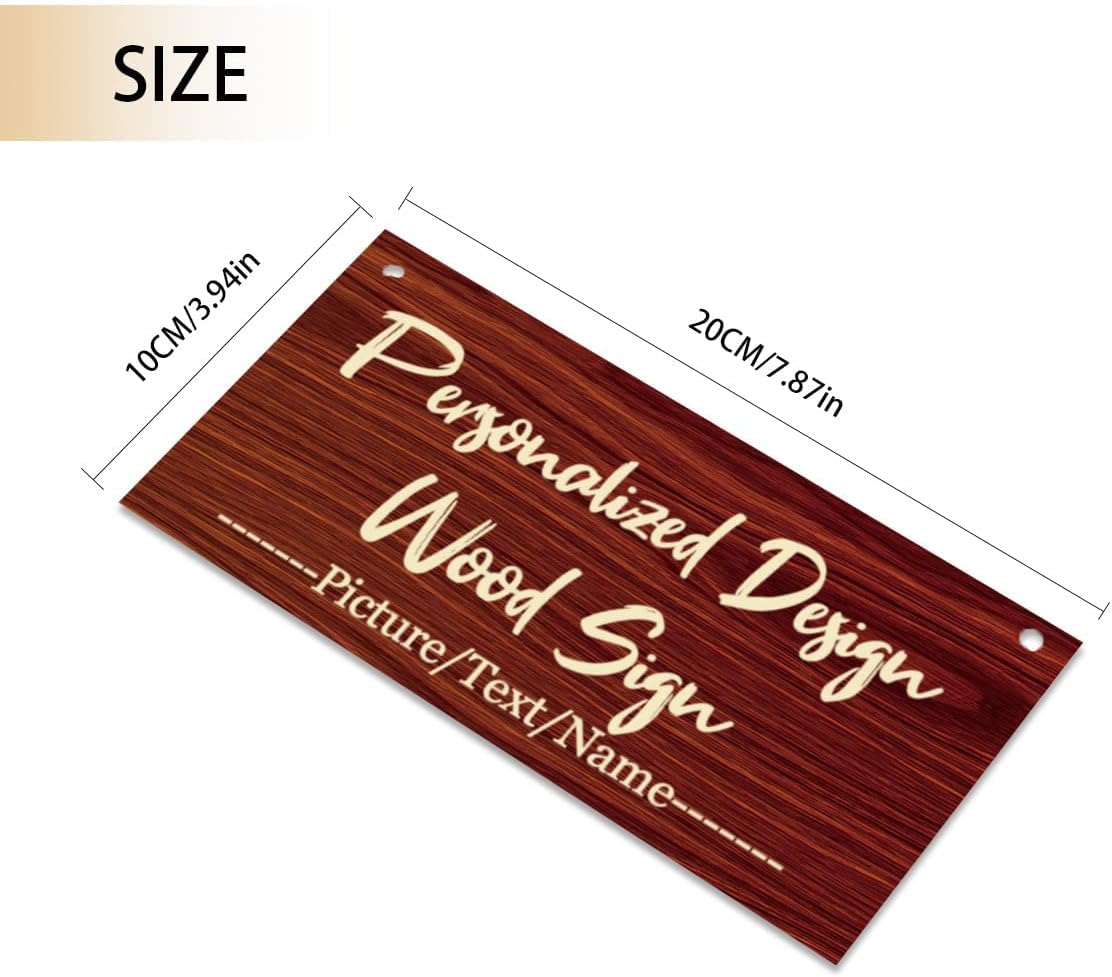 Custom Hanging Wood Sign, Personalized Text Door Sign Plaque, Customized Wall Sign, Customizable