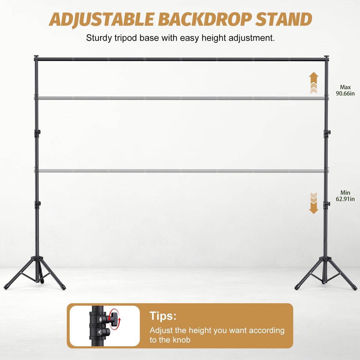 Forlogic 10x7.5Ft Backdrop Stand, Protable Adjustable Photo Back Drop Stand for Party, Photography