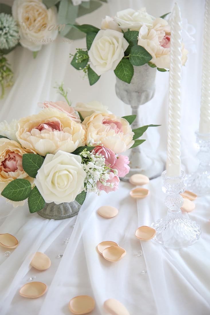 Floroom 300pcs Rose Petals Champagne Gold Faux Silk Flower Petals for Wedding Flower Girl Basket