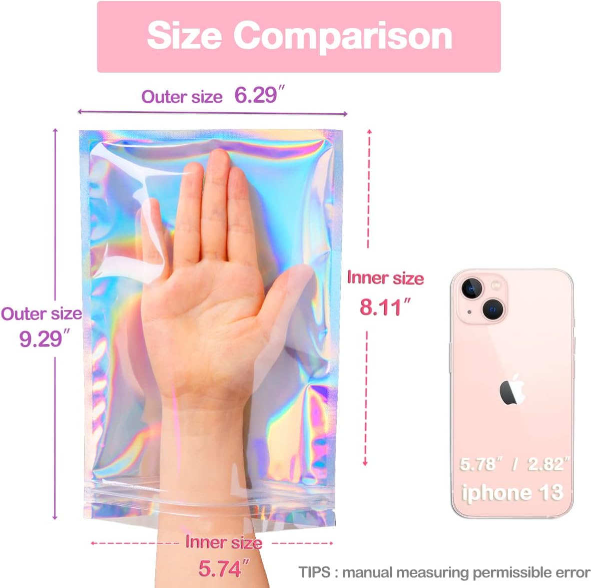 Smell Proof Bags & Resealable Foil Pouch Mylar Sample Bag Great for Party Favor Food Storage
