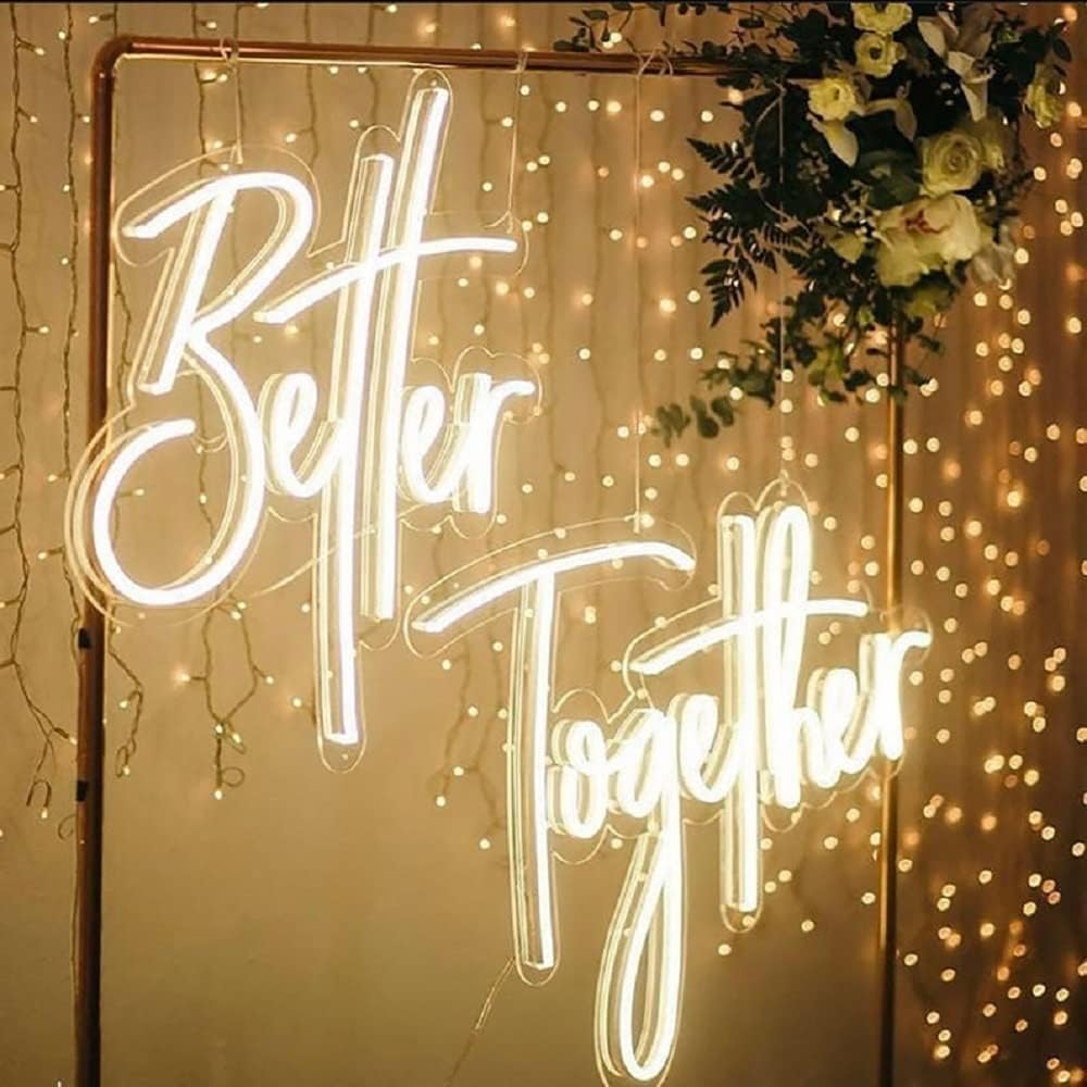 Ulalaza Better Together LED Neon Sign Night Light for Wall Party Décor Bedroom Room Bar Wedding