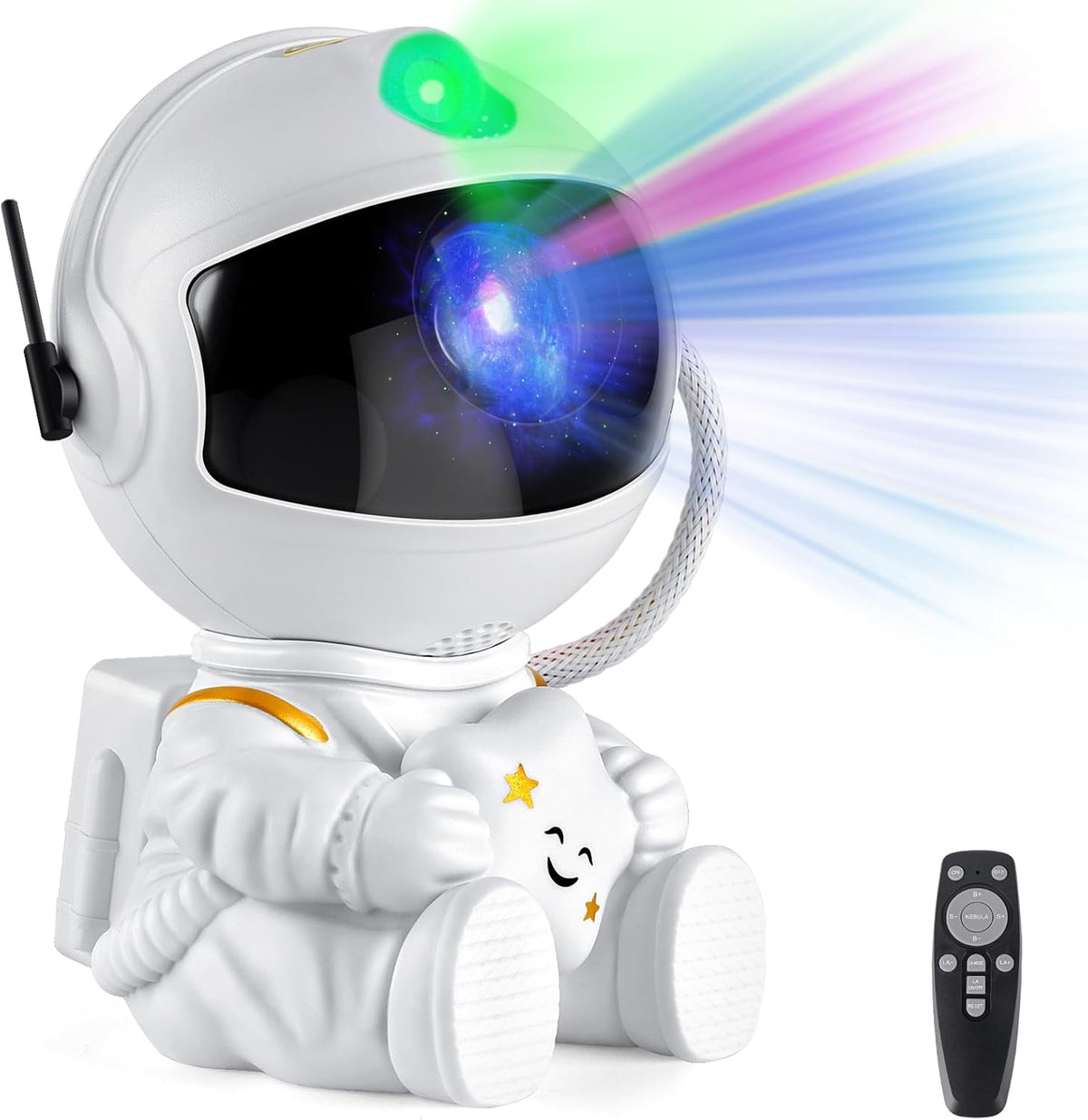 Astronaut Galaxy Projector Night Light – White Astronaut Holding Star, Star Projector Galaxy Lamp