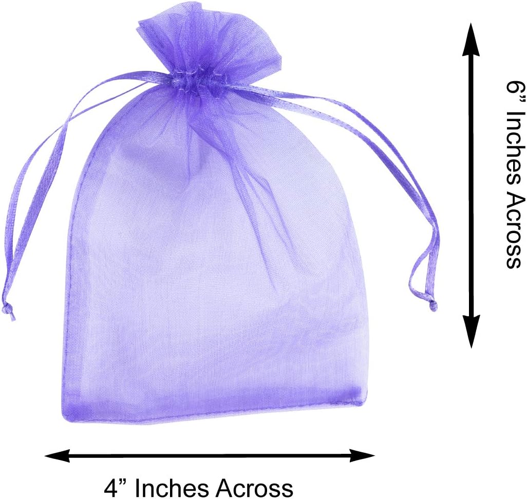Super Z Outlet 100 Pack 4x6 Inch Mini Sheer Drawstring Organza Transparent Bags Jewelry Sack