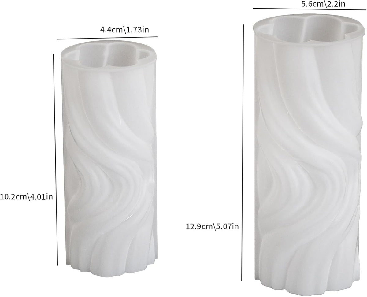 2 Pack Spiral Wave Resin Casting Molds - Silicone for 3D Animal Candle Making