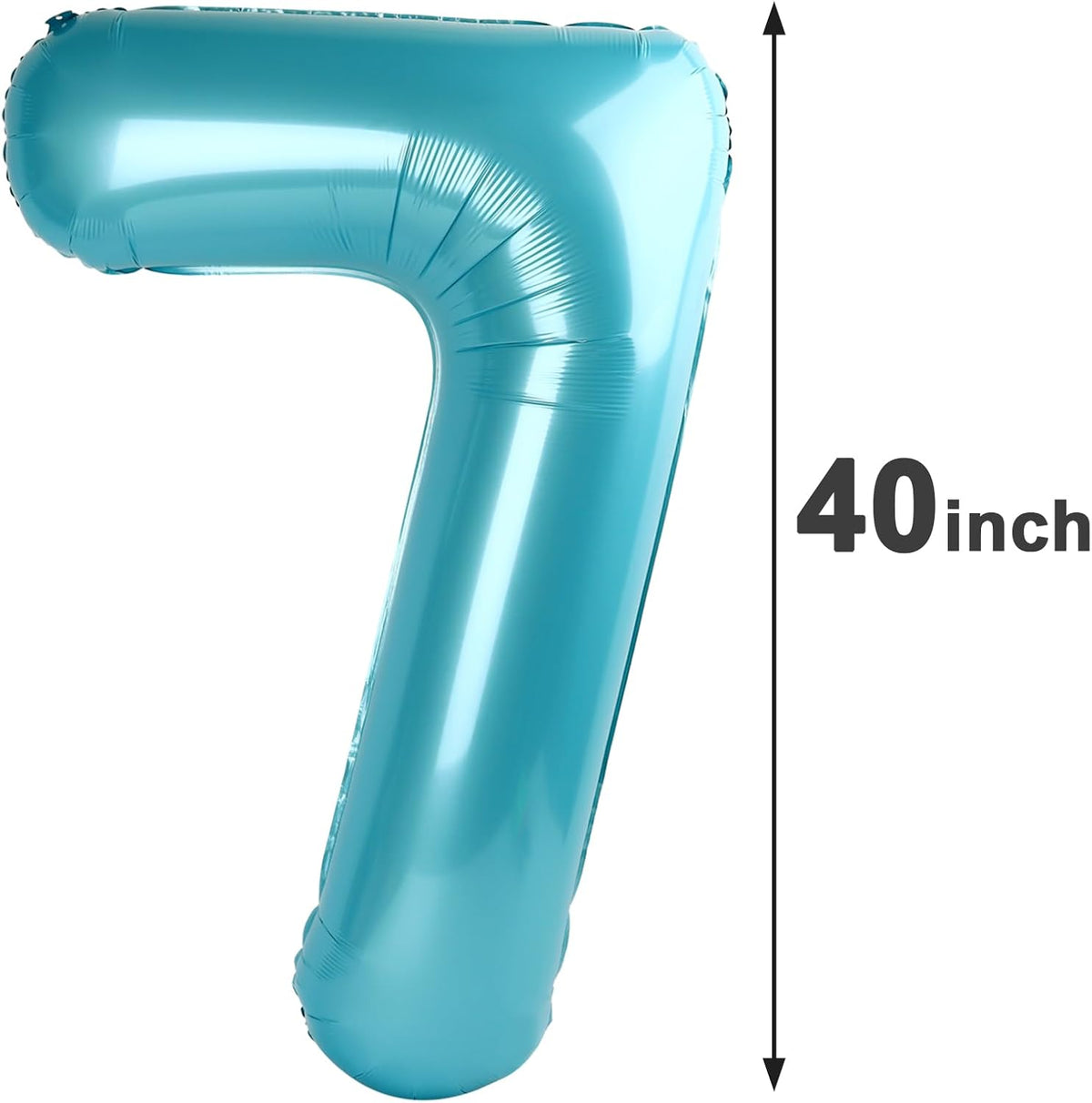 Pearl Blue 7 Number Balloon, 7 Birthday Balloon 40 Inch, Digital Balloons for 7 17 27 70 77 Party