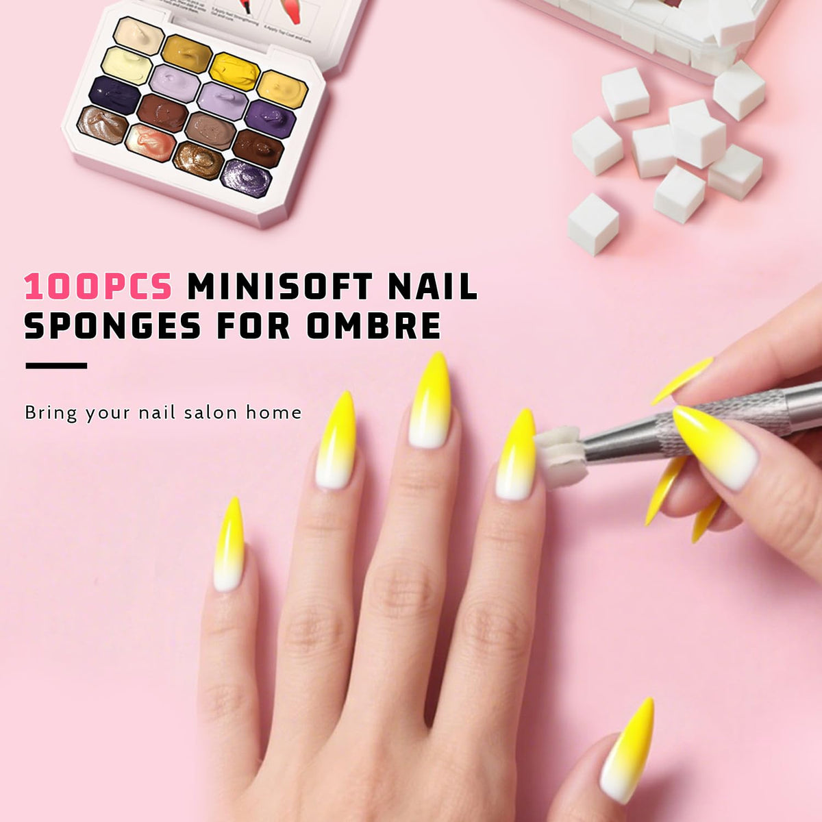 Sponge Pat Paint Nail Gel, Ombre Nails Gradient Gel Nail Blush Blooming Aura Nails Drawing Stripper