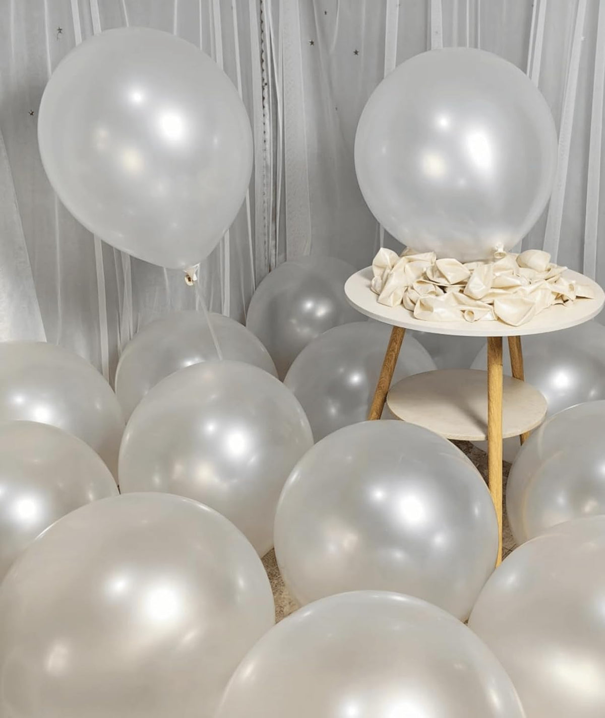 90 Pack White Pearl Balloons 18 inch Pearl White Latex Party Balloon Bulk for Various Party Events
