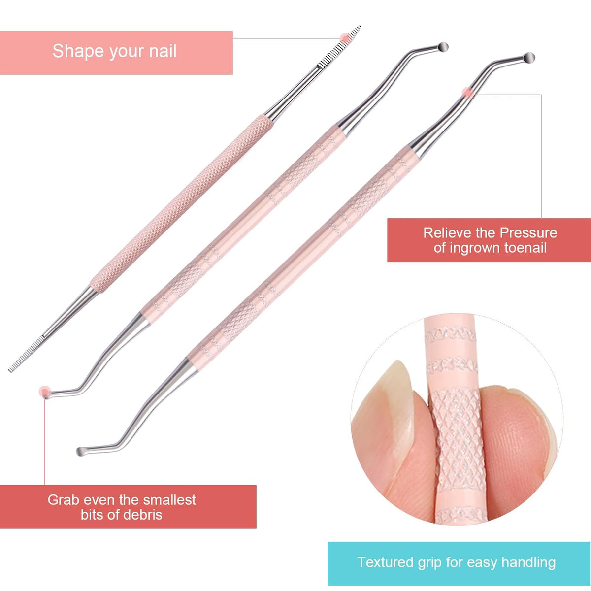 Teenitor Pedicure Tools for Feet, Toenail File and Lifters, Ingrown Toenail Removal Kit Pain Relief