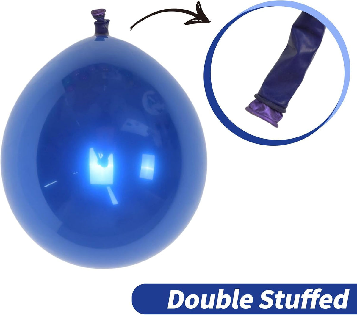 Chrome Blue Balloons, 50 PCS 10 Inch Double-Layered Metallic Royal Blue Balloons, Shiny Thick