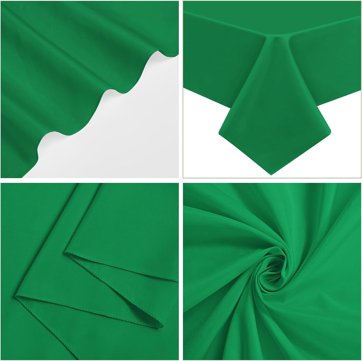 10 Pack Green Tablecloths for 6ft Rectangle Tables 60 x 102 Inch - Polyester Table Cover Stain and