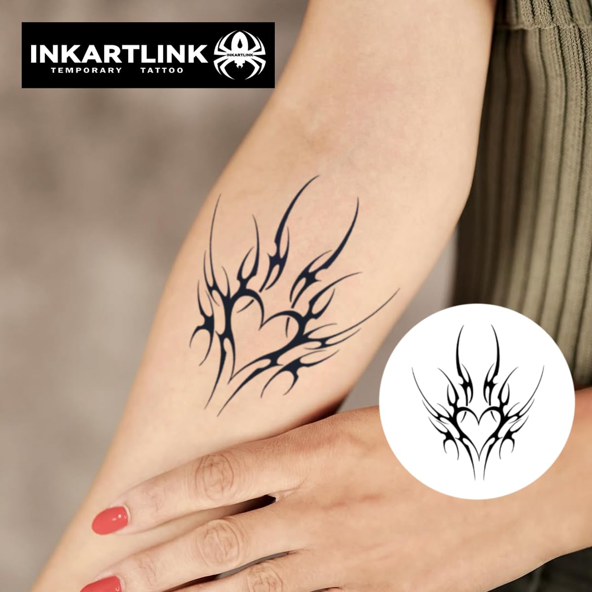 INKARTLINK Tattoo Tech, 2 Sheets Large Semi Permanent Tattoo, Temporary Tattoos, Last 1-2 Weeks