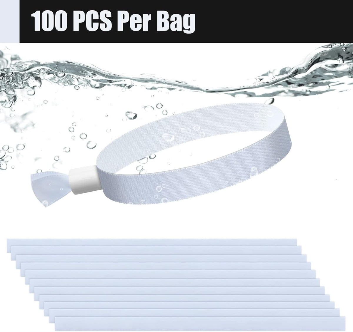 Green-Power America 100 Pcs Cloth Event Wristbands, Event Wristbands, Colored Wrist Bands for