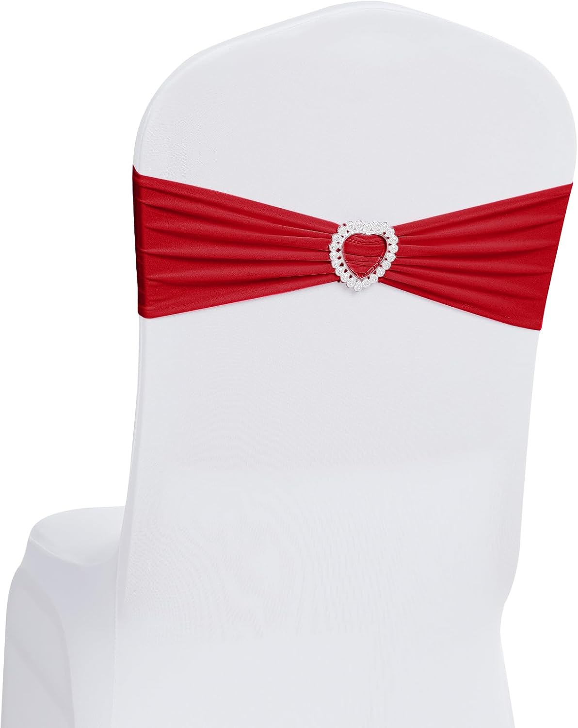 Howhic Pack of 30 Spandex Chair Sashes Bows Stretch Chair Cover Band with Buckle Slider Universal
