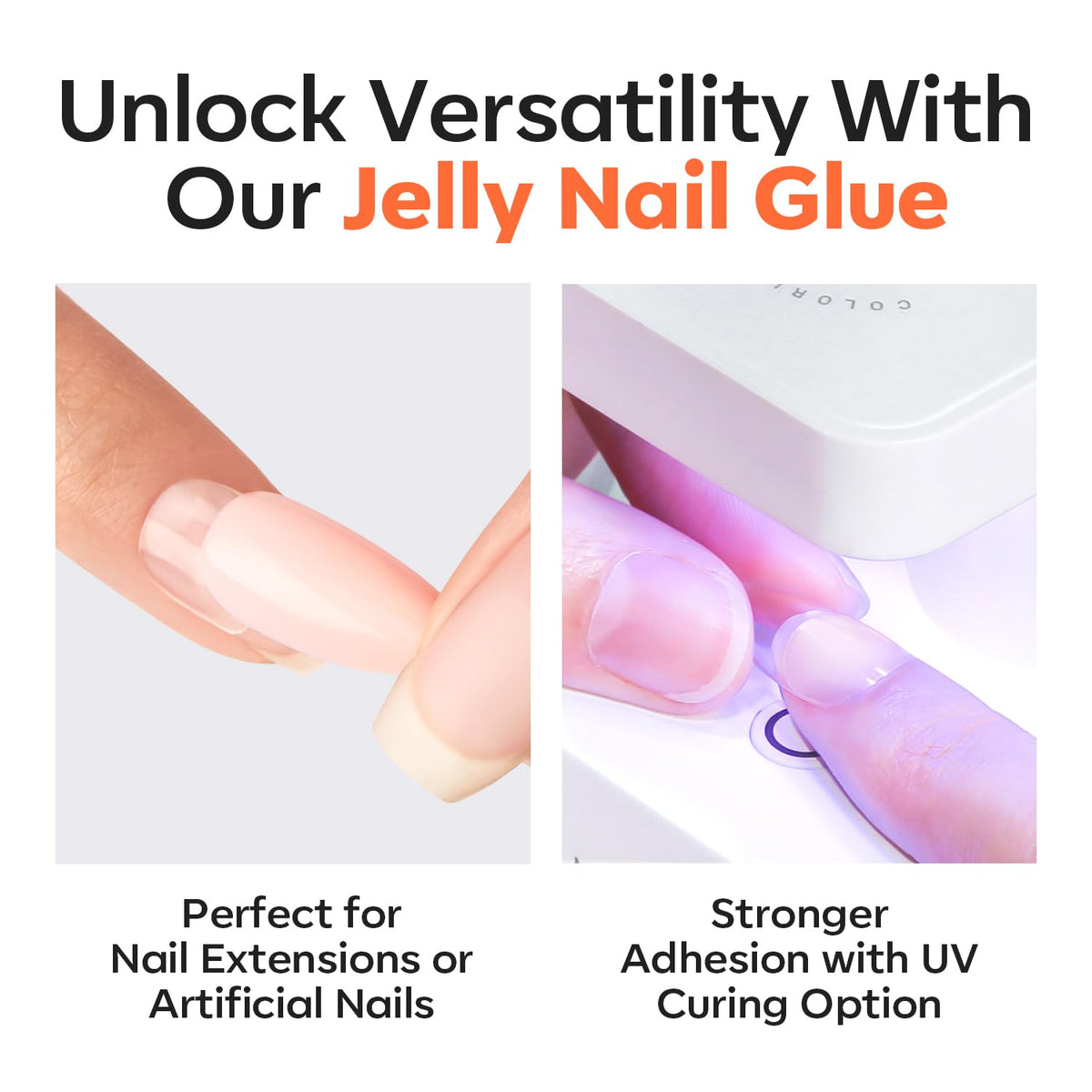 modelones Nail Adhesive Tabs 240pcs - UV Jelly Nail Glue Stickers for Press on Waterproof