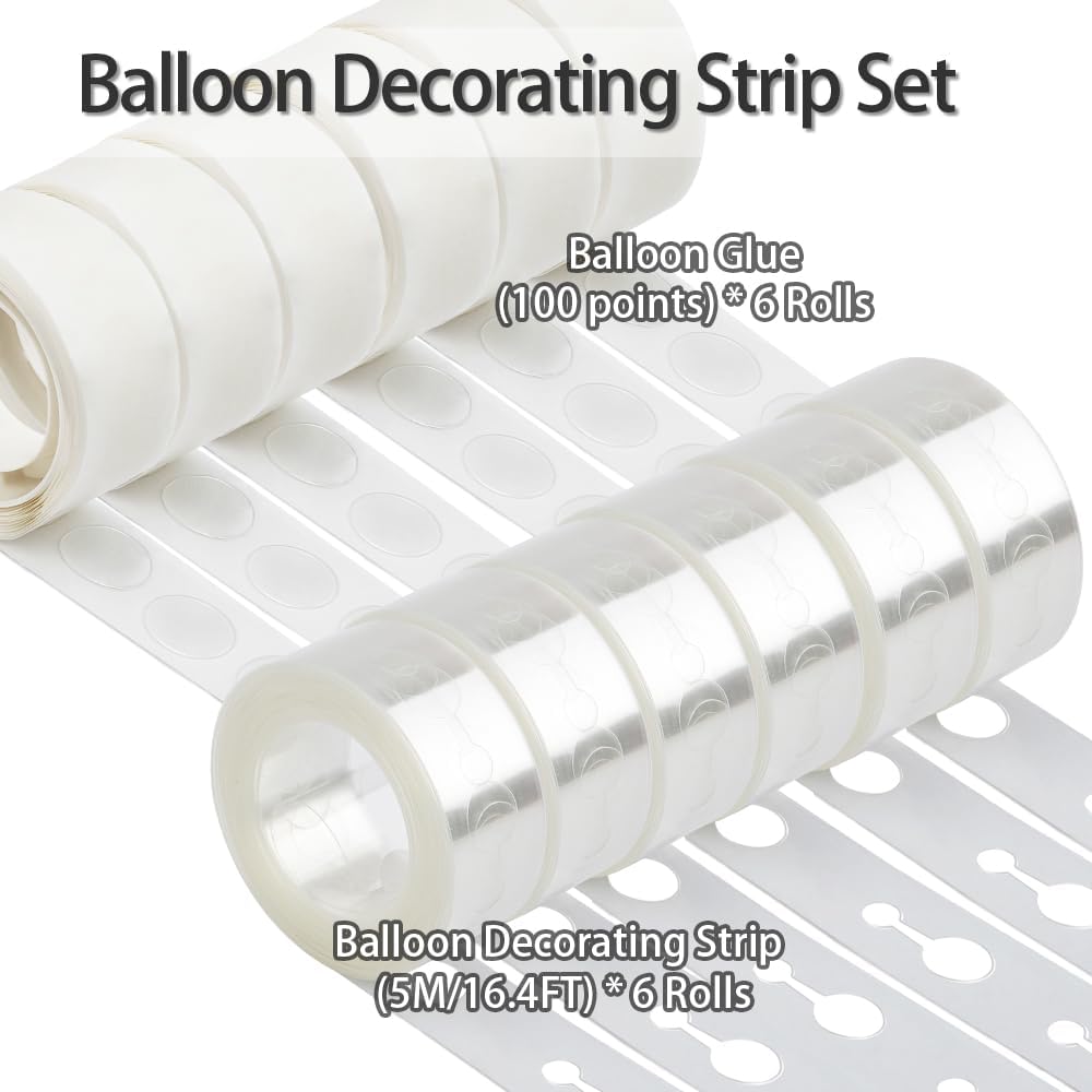 Arch Kit 98.5ft Tape & 600pcs Glue Point for Balloon Decorating Strip Kit - Party Graduation