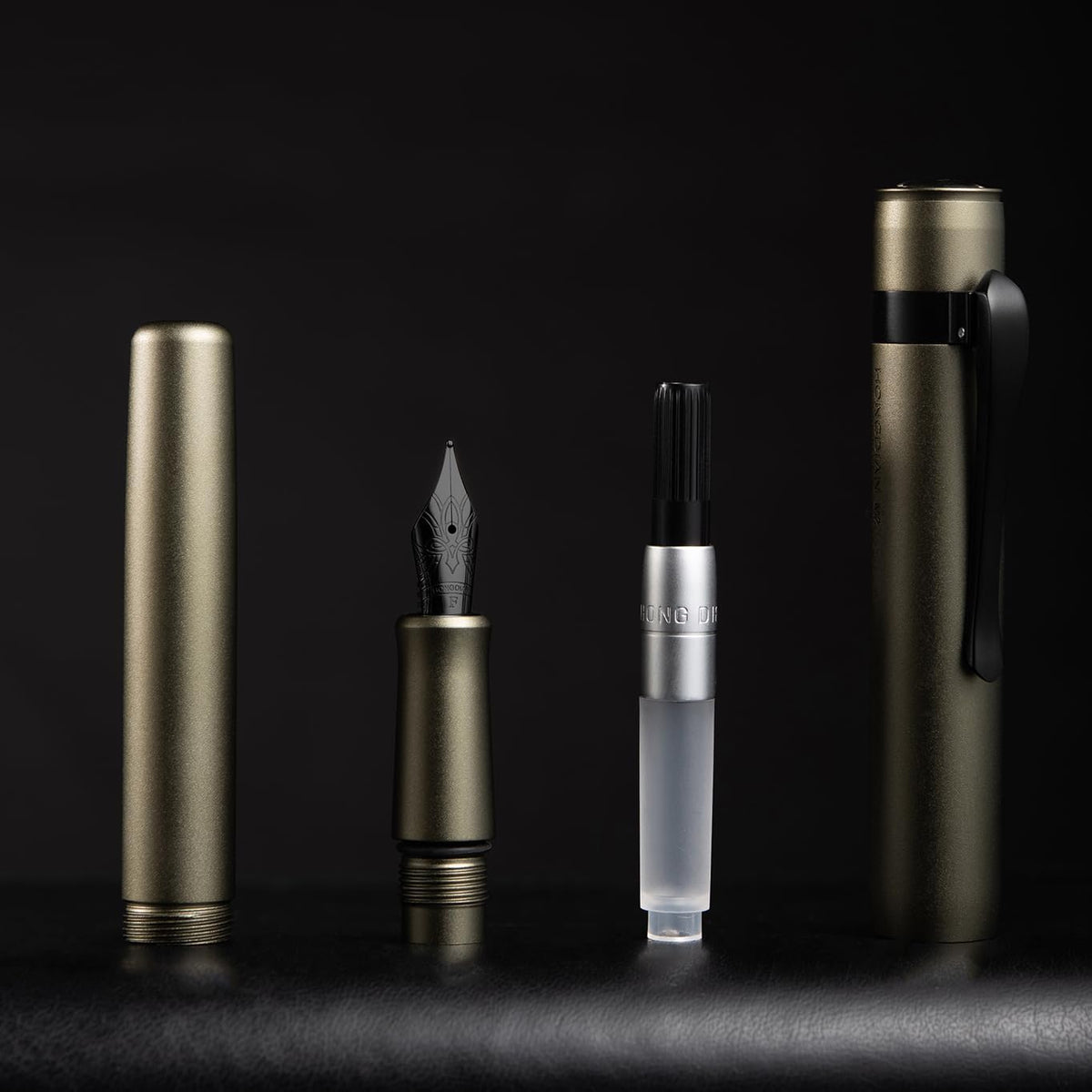 Hongdian M2 Black Forest Mini Fountain Pen, Extra Fine Soft Nib & Sleek Shape Aluminium Short