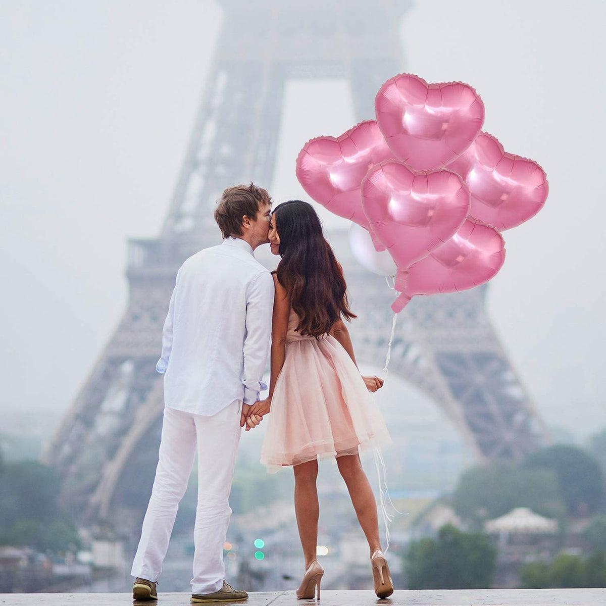 50 Pcs 10 inch Heart Shape Foil Mylar Balloons for Birthday Party Decorations, Wedding Decorations