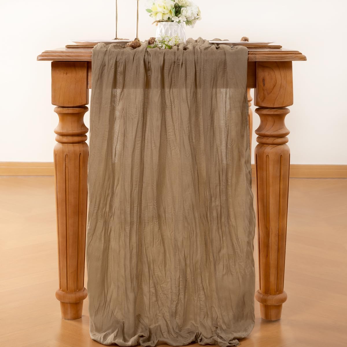 Nude Table Runner Cheesecloth Table Runner 10FT Farmhouse Table Runners 120 Inches Fall Table Decor