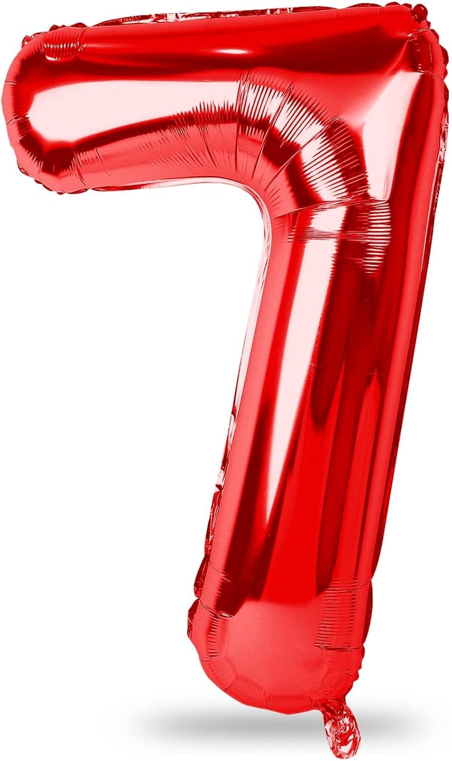 40 Inch Red Number 7 Balloon for Boys Girls, Large Self Inflating Foil Number Balloons 0-9 for Boys