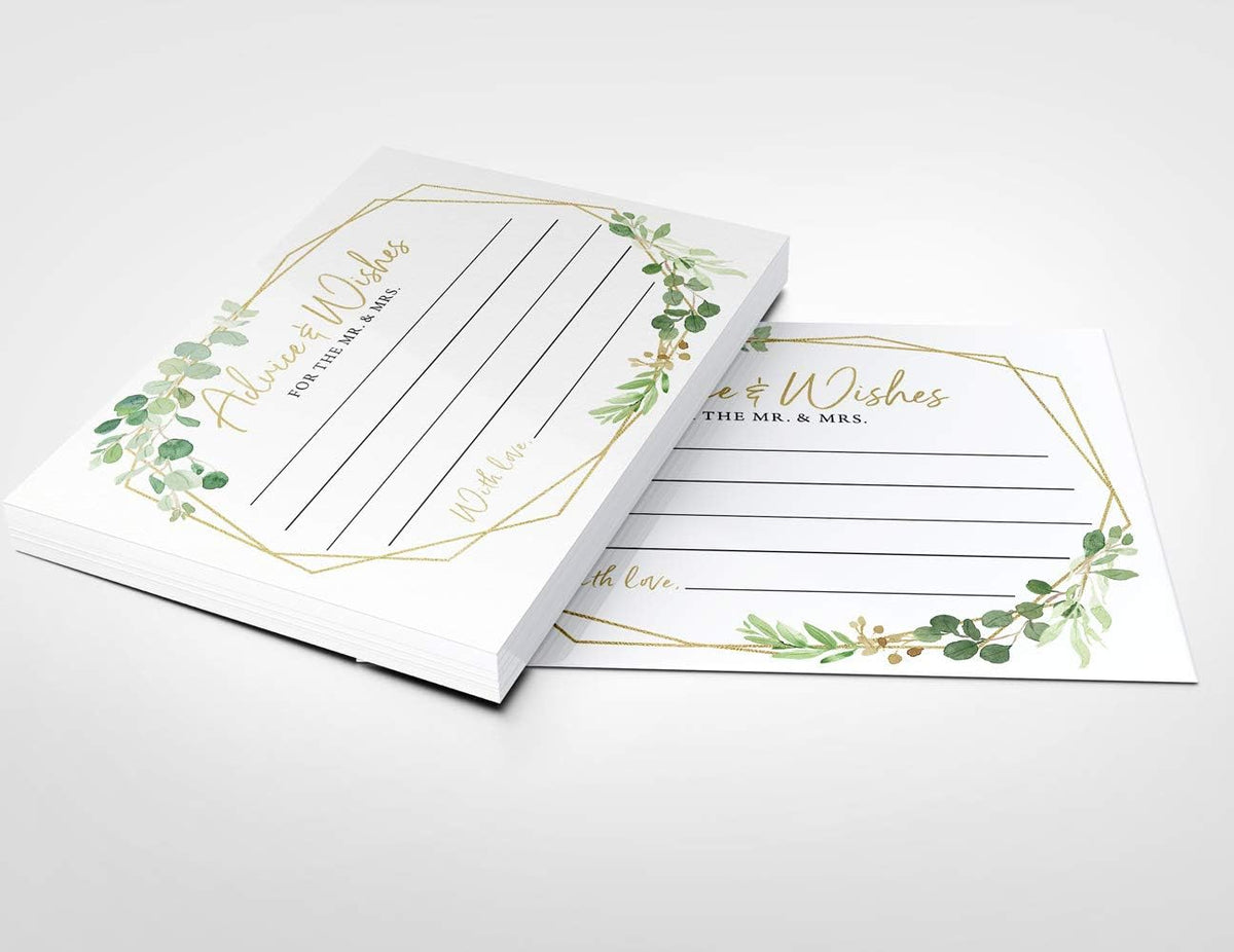 Printed Party Advice and Wishes for The Mr and Mrs – Wedding Advice Cards for Bridal Shower, Games