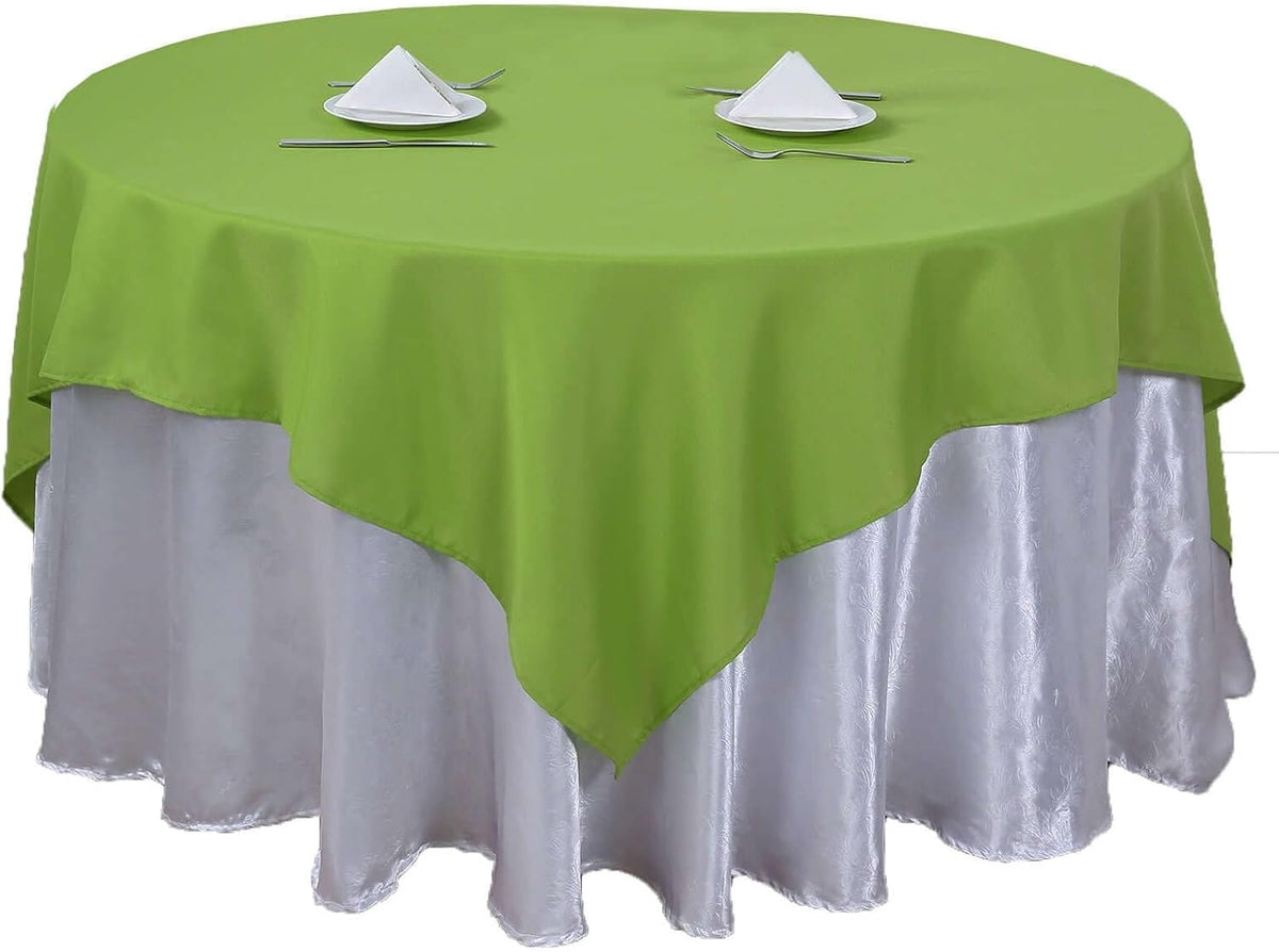 Efavormart 70" Lime Green Square Polyester Tablecloth for Dining Table, Wedding, Party, Event