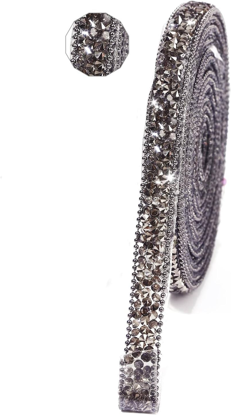 Rhinestone Ribbon 3 Yards Self Adhesive Rhinestone Strips Diamond Ribbon Sticker Crystal Roll