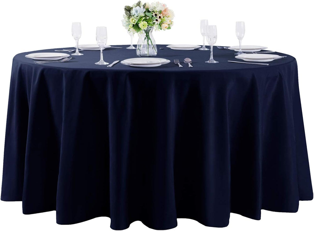 120 inch Round Tablecloth Washable Polyester Table Cloth Decorative Table Cover for Wedding Party