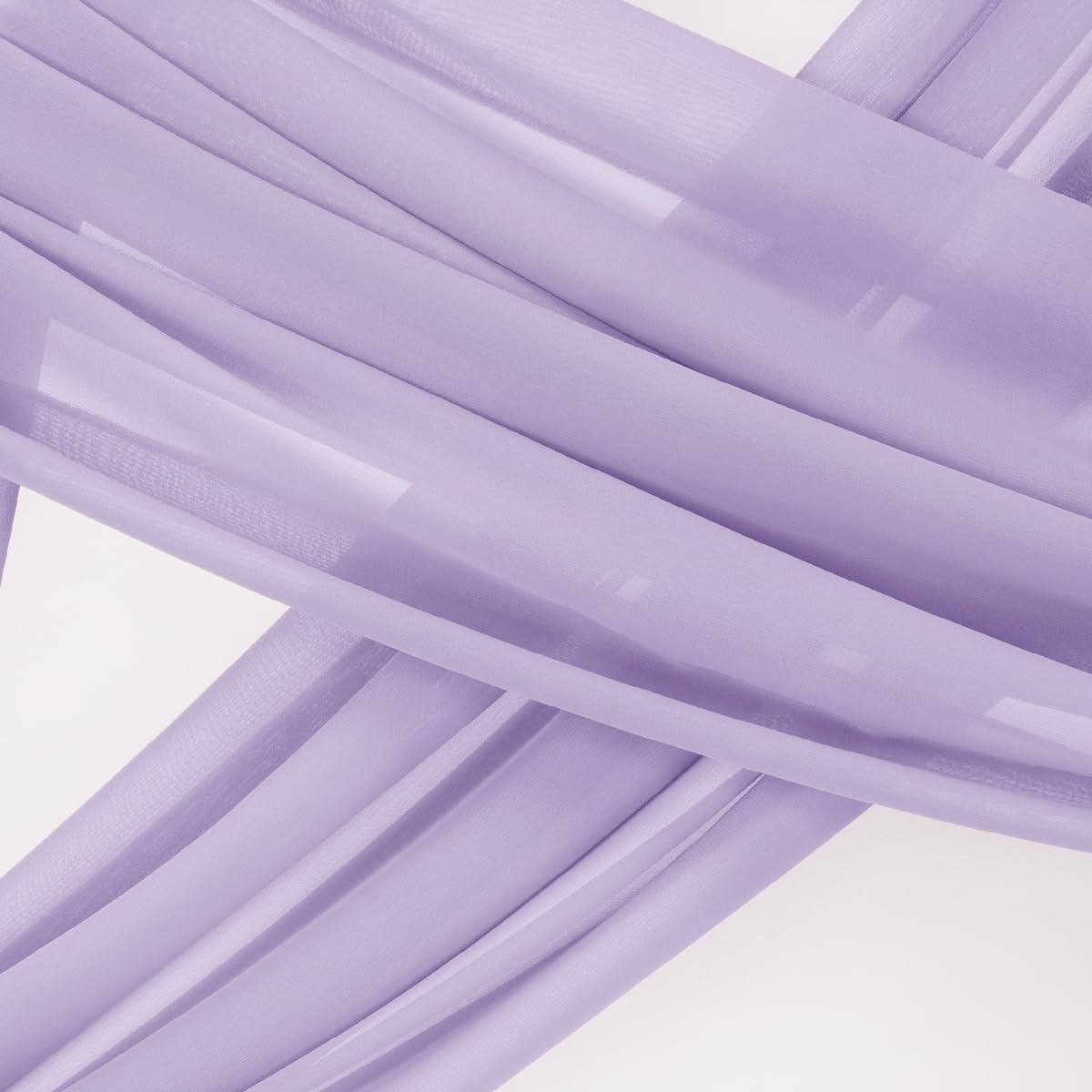 Socomi Wedding Arch Draping Fabric 2 Panels 29" x 19Ft Lavender Purple Sheer Chiffon Curtain Drapes