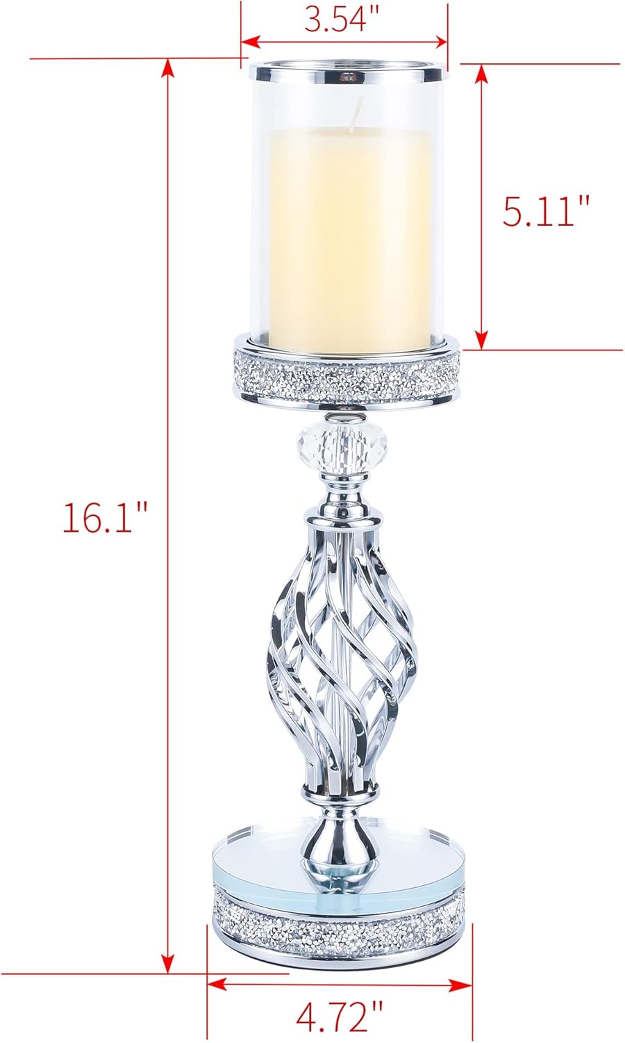 Hanjue Crystal Candle Holders for Pillar Candle, Metal Crystal Candle Holder for Home Decor
